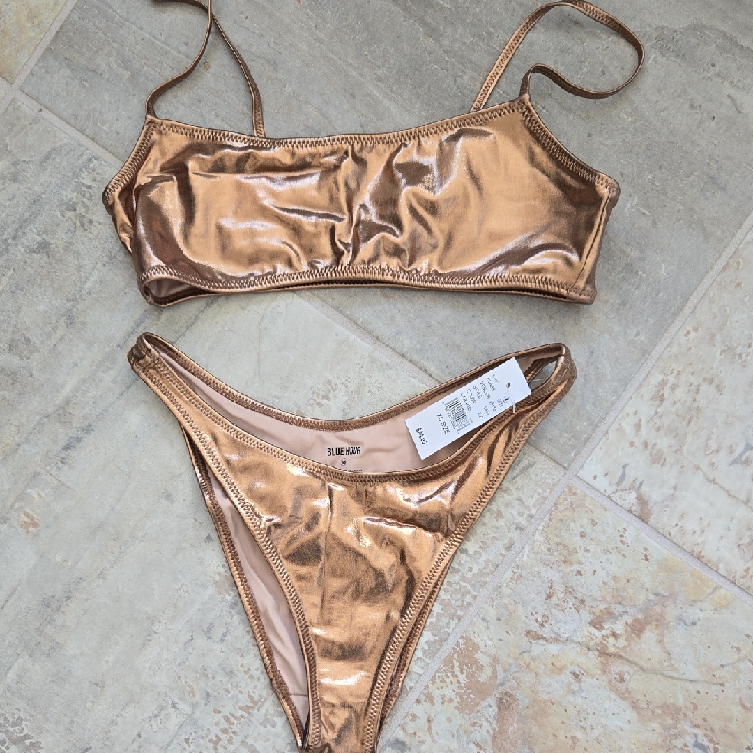 Pacsun Metallic Bronze Bikini Set Xs S